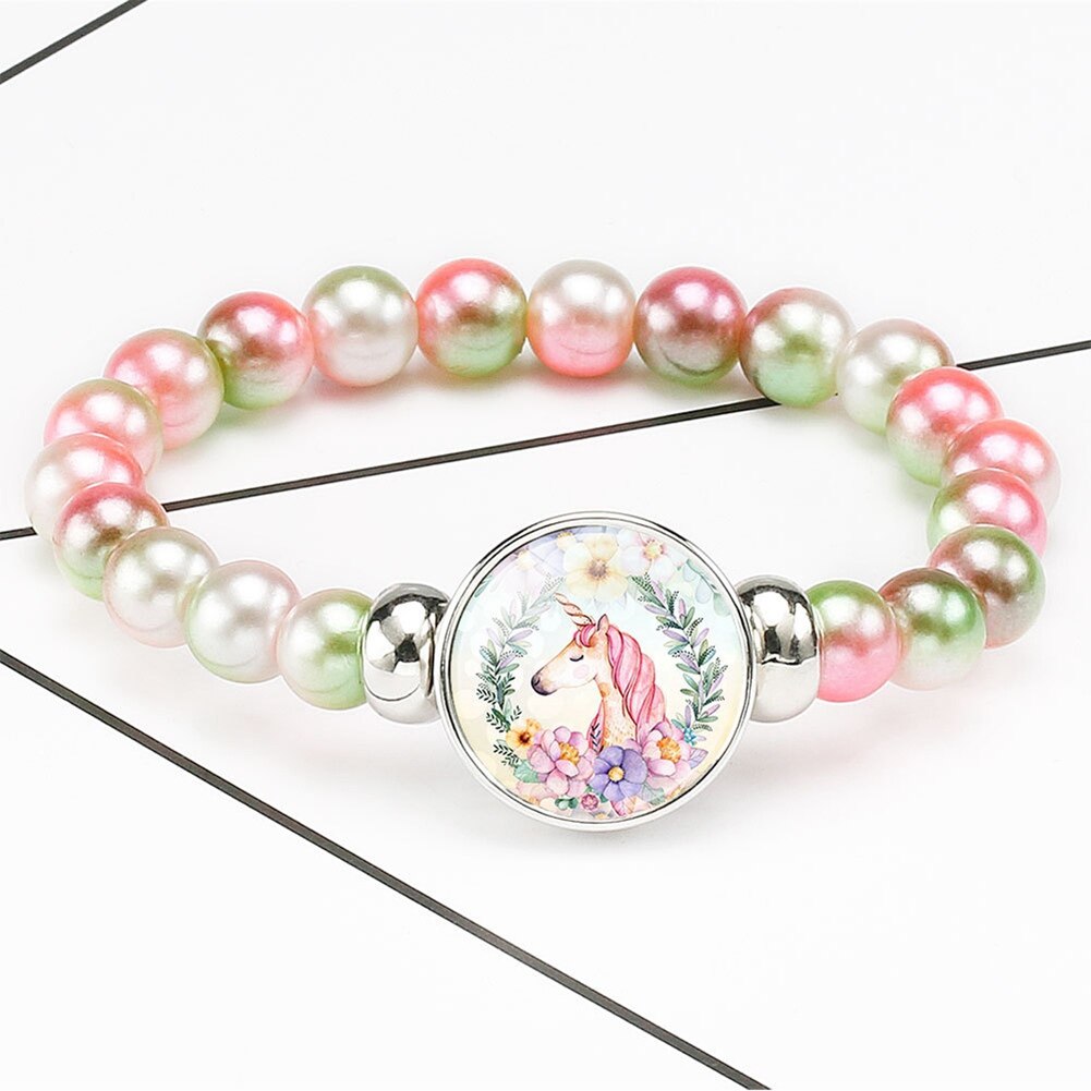 12 Styles Unicorn Beads Bracelets Mermaid Trendy Jewelry Women Girls Birthday Party Gift