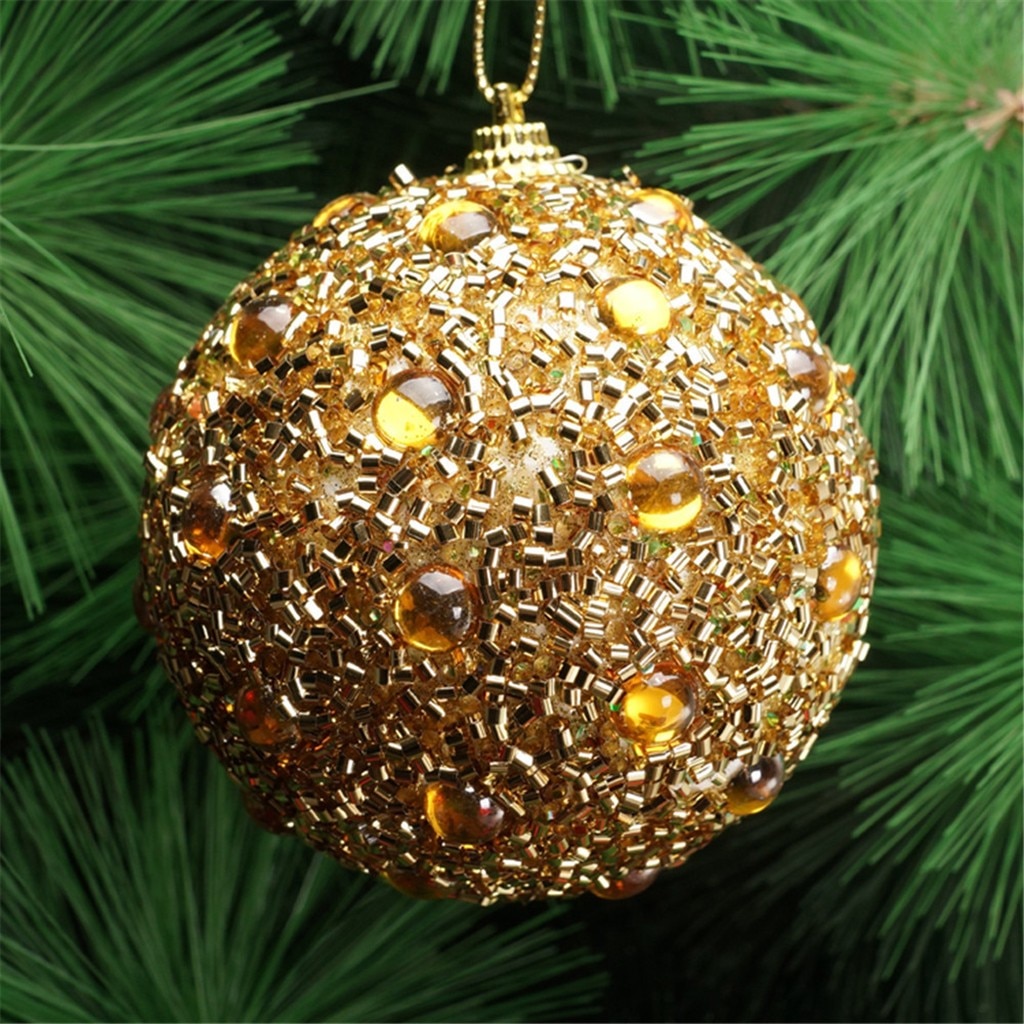 2022 1pcs 8cm Christmas Balls Rhinestone Glitter Baubles Christmas Balls Xmas Tree Ornament Decor Home Xmas Gift Ball Navidad