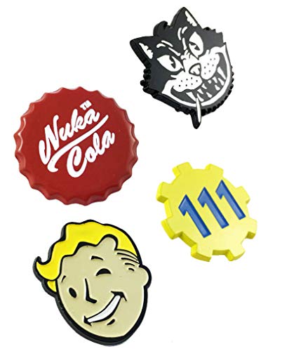 Fallout Nuka Cola, 111 Shelter, Atom Cat and Vault Boy 4 Lapel Pin Set