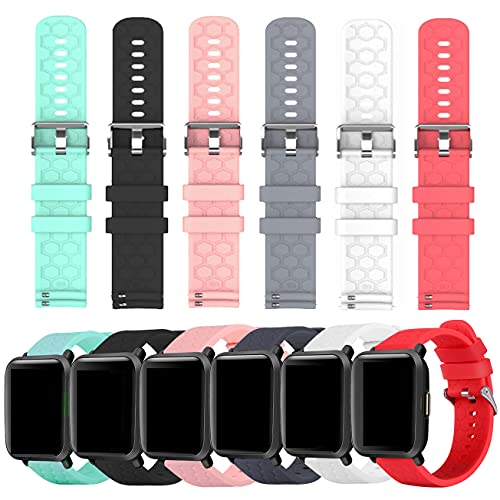 6-Pack Soft Silicone Bands Compatible with DoSmarter Smartwatch Z06S and DB12, Quick Release Replacement Bands Sport Straps for DoSmarter 1.3‚Äù Touch Screen Smartwatch (not for 1.57"ZX18) (Multicolor)