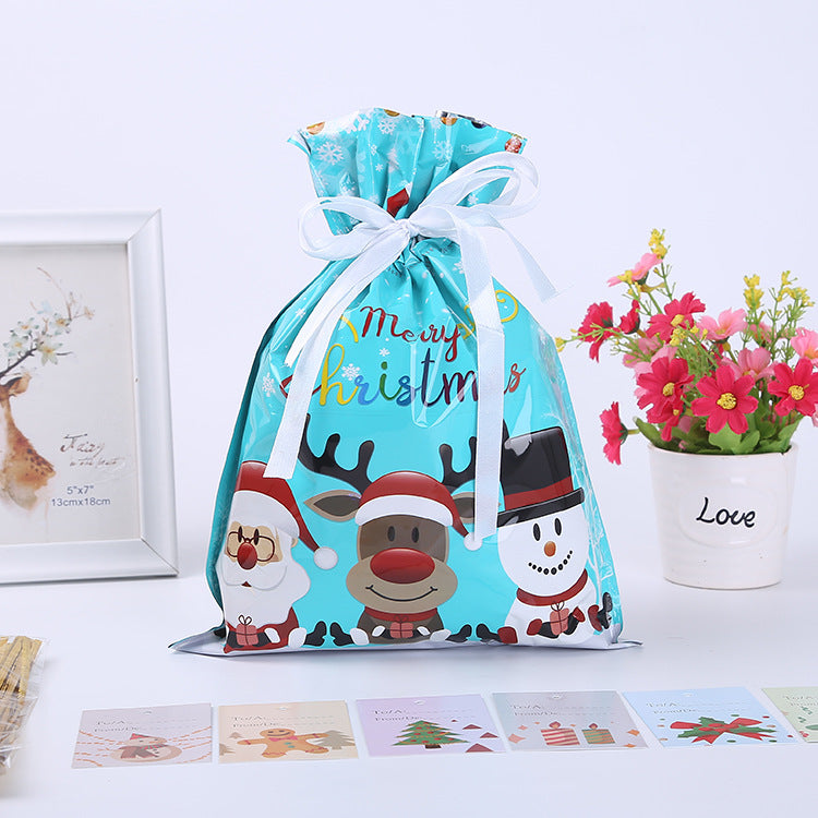 Christmas Gift Wrapping Bag Drawstring Decoration