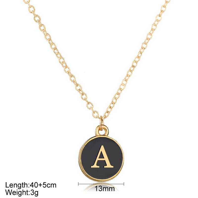 Capital Initial A-Z Letter Pendant Necklace For Women Men Vintage Choker Necklace Jewelry Charms Gifts Couple Necklace