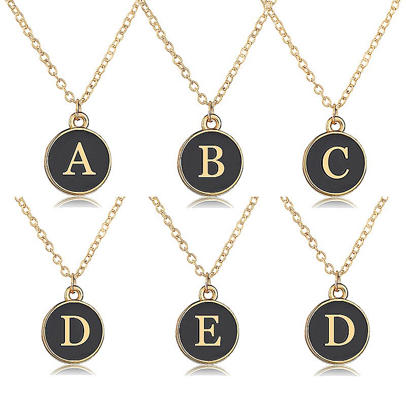 Capital Initial A-Z Letter Pendant Necklace For Women Men Vintage Choker Necklace Jewelry Charms Gifts Couple Necklace