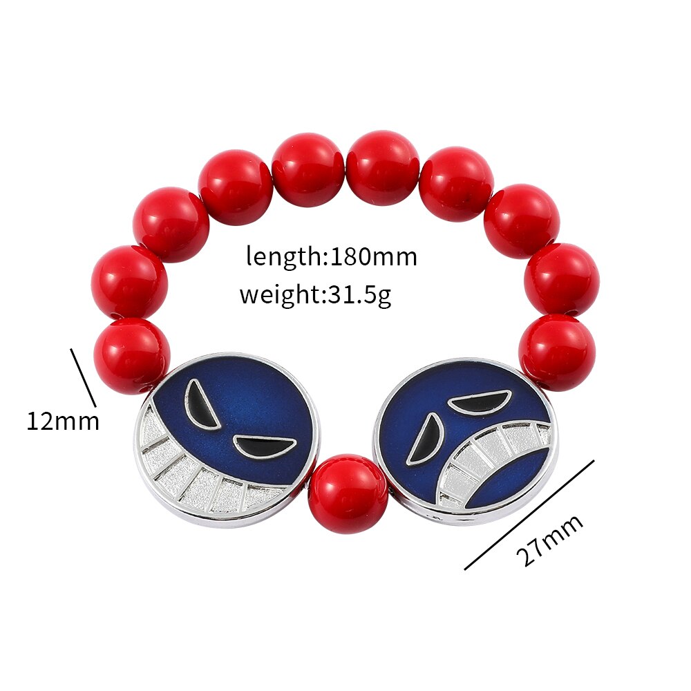 Classics Anime Portgas D Ace Beads Bracelets Cosplay Charm Bangle High Quality Jewelry Accessories Trinket Gift