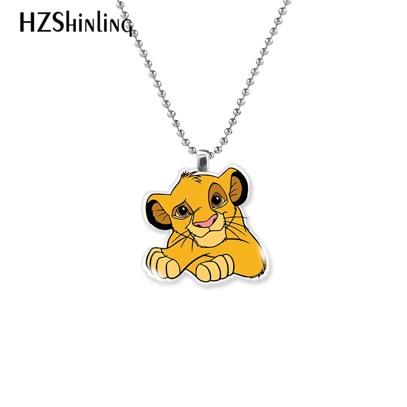 Disney Cartoon Lion King Simba Lions Acrylic Necklace Pendants Charms Resin Epoxy Handmade Crafts Jewelry Gifts