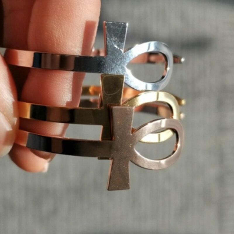Egyptian Ankh Cross Bracelets for Women African Ankhlife Wristband Bracelets Bangles Famale Key of Life Jewelry Couple Gift