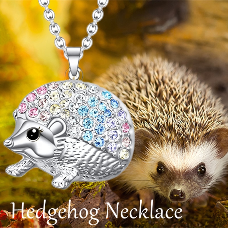 Exquisite fashion colorful hedgehog necklace personality creative rainbow animal jewelry Gifts for Girl women's accessories Gift