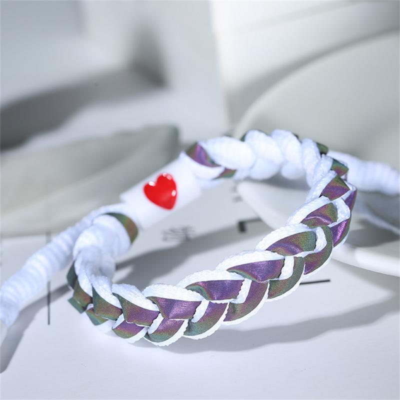 Fashion Couple Bracelet Reflective Braided Friendship Color-changing Love Lucky Wish Jewelry Woven Bracelet Rope Simple Gift Hot