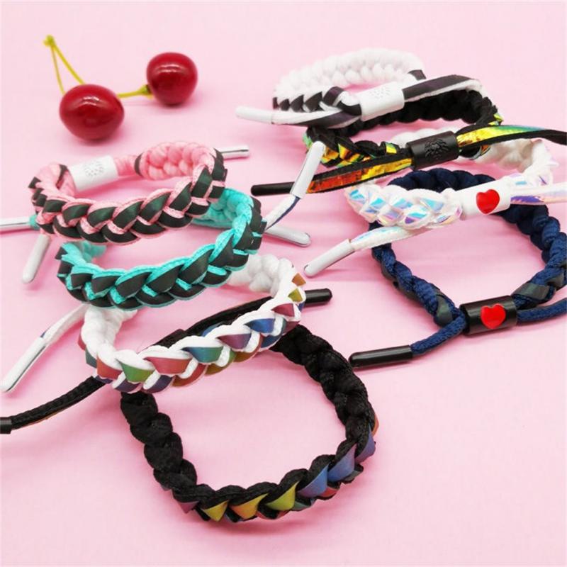 Fashion Couple Bracelet Reflective Braided Friendship Color-changing Love Lucky Wish Jewelry Woven Bracelet Rope Simple Gift Hot