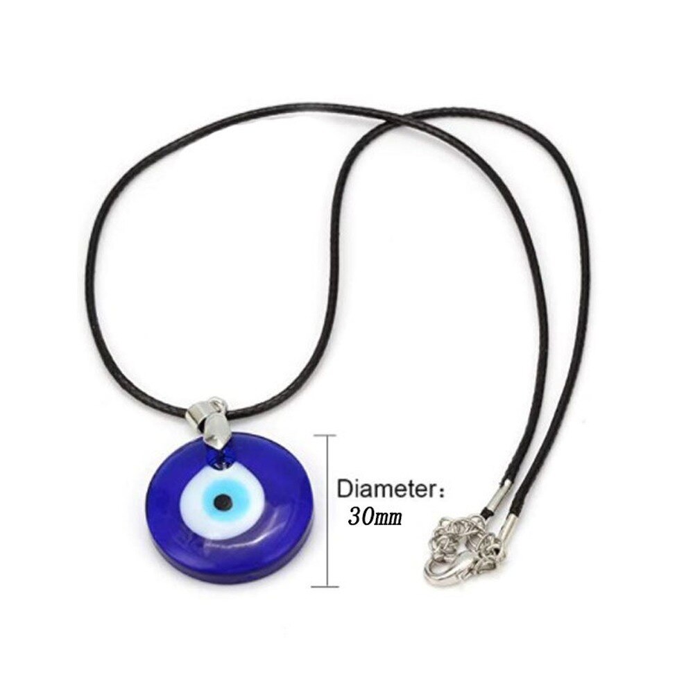 Fashion Deep Sea Blue Evil Eye Pendant Necklace Turkish Blue Eye Choker Glass Eye Leather Rope Chain Charm Collar Jewelry Gifts