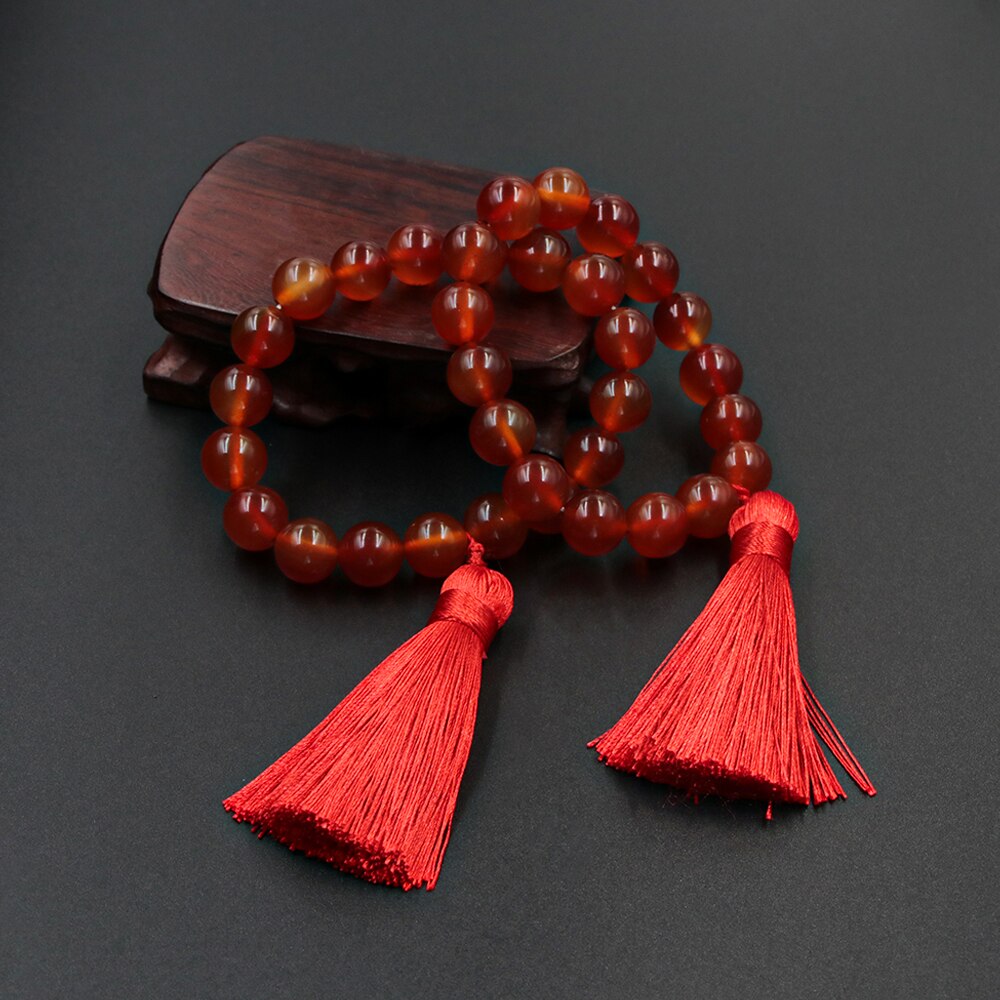 Genshin Impact Hu Tao Cosplay Bracelet Red Crystal Beads Silky Tassel Stretch Elastic Bangle Bracelets for Women Jewelry Gift