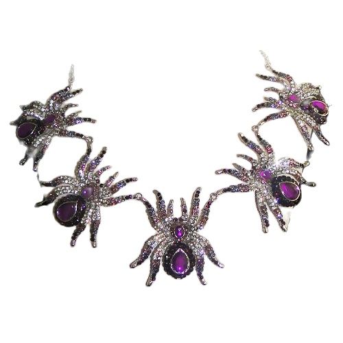 Halloween Spider Necklace Choker Women Animal Jewelry Crystal Party Goth Aesthetic Kpop Fashion Neck Chain Collier Femme Gift