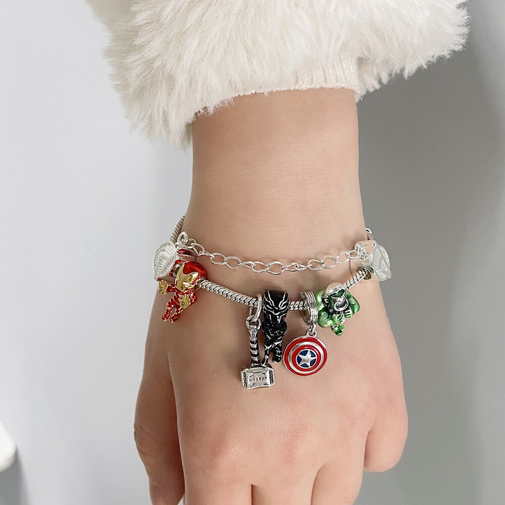 Marvel Bracelet Infinity Stones Gloves Iron Man Mark STARK Star Wars Cinderella Jewelry Avengers DIY Metal Bracelet for Boy Gift