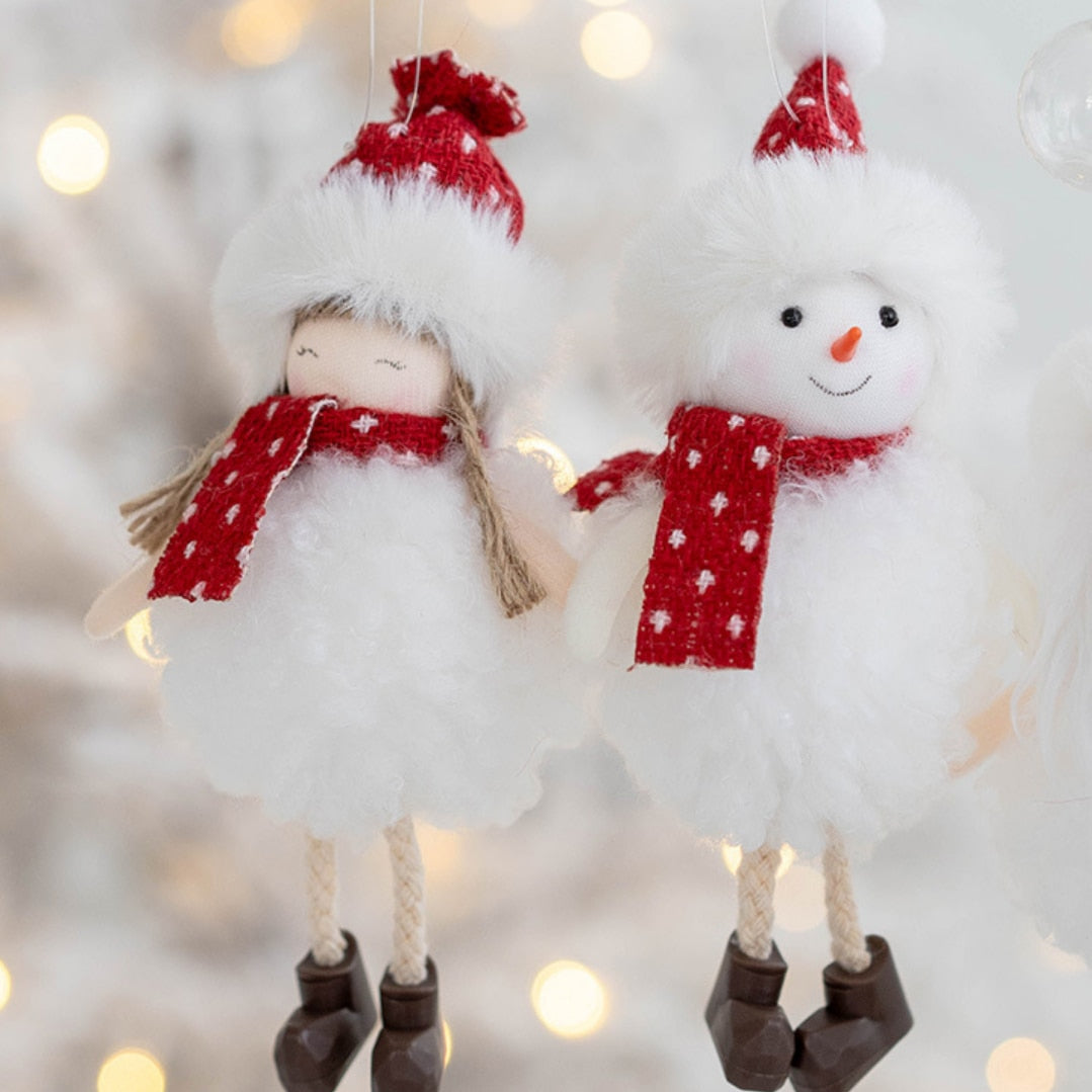 Christmas  Angel Plush Dolls Christmas Tree Hanging Pendant Home Decoration New Year 2023 Gift arbol de navidad merry christmas