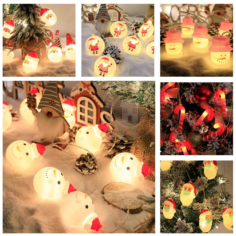 NEW 2m Santa Claus Lamp String Battery Box Led Color Lights Christmas Tree Christmas Decorative Lights Wholesale