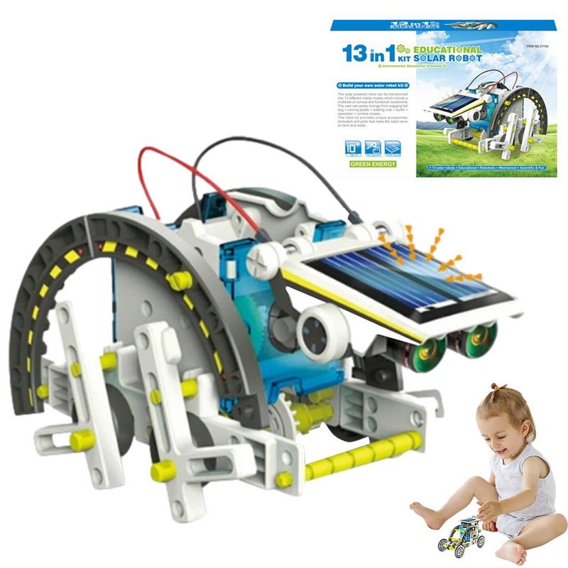 Solar Robot Kits 13 In 1 STEM Solar Toy Robot DIY Building Kit For Kids Educational Building Science Experiment Set Gifts For
