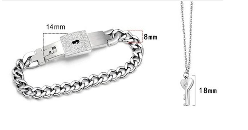Valentine's Day Gift Creative Concentric Interlocking Key Titanium Steel Couple Bracelet Forever Love Ornaments
