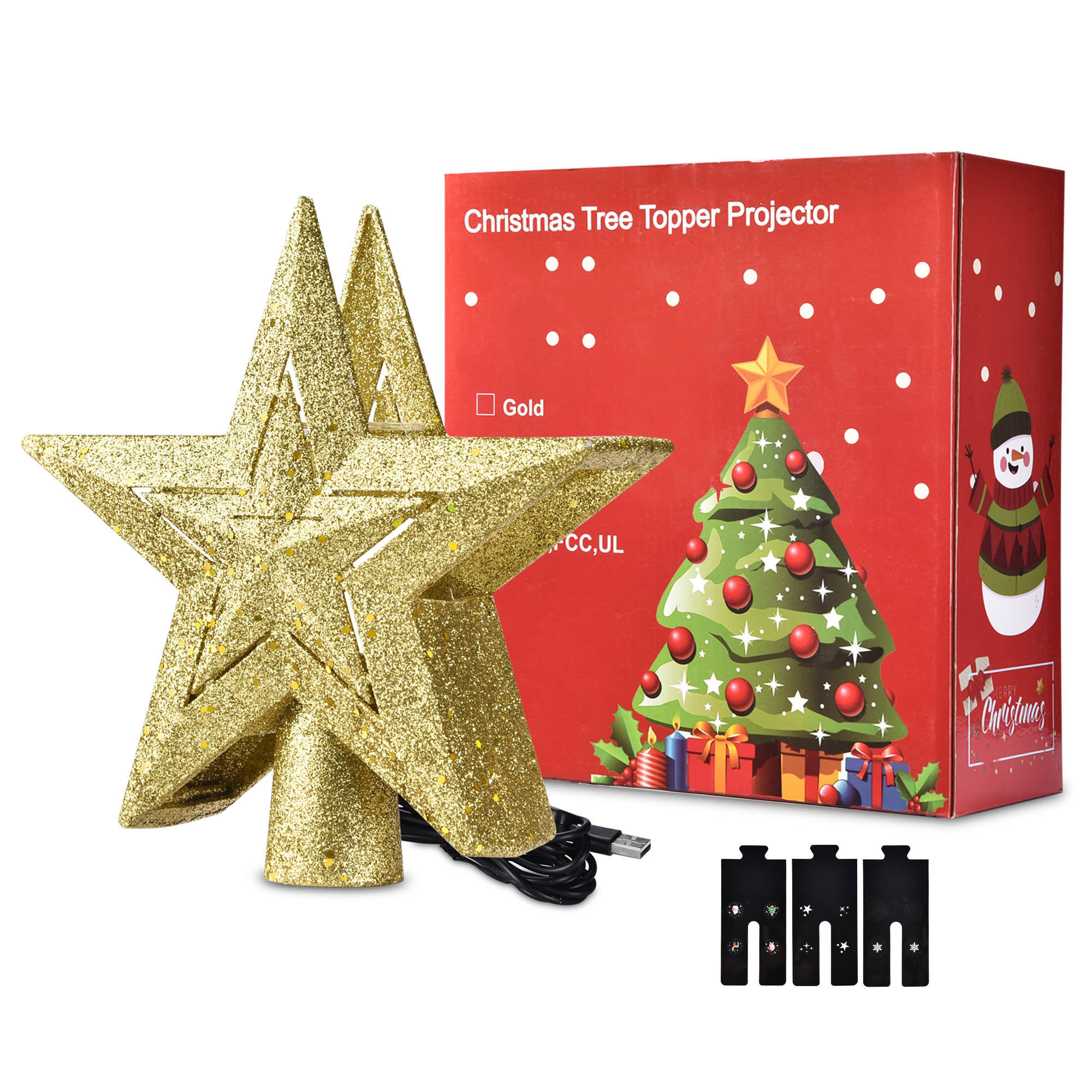 Christmas Tree Topper Golden Star pattern