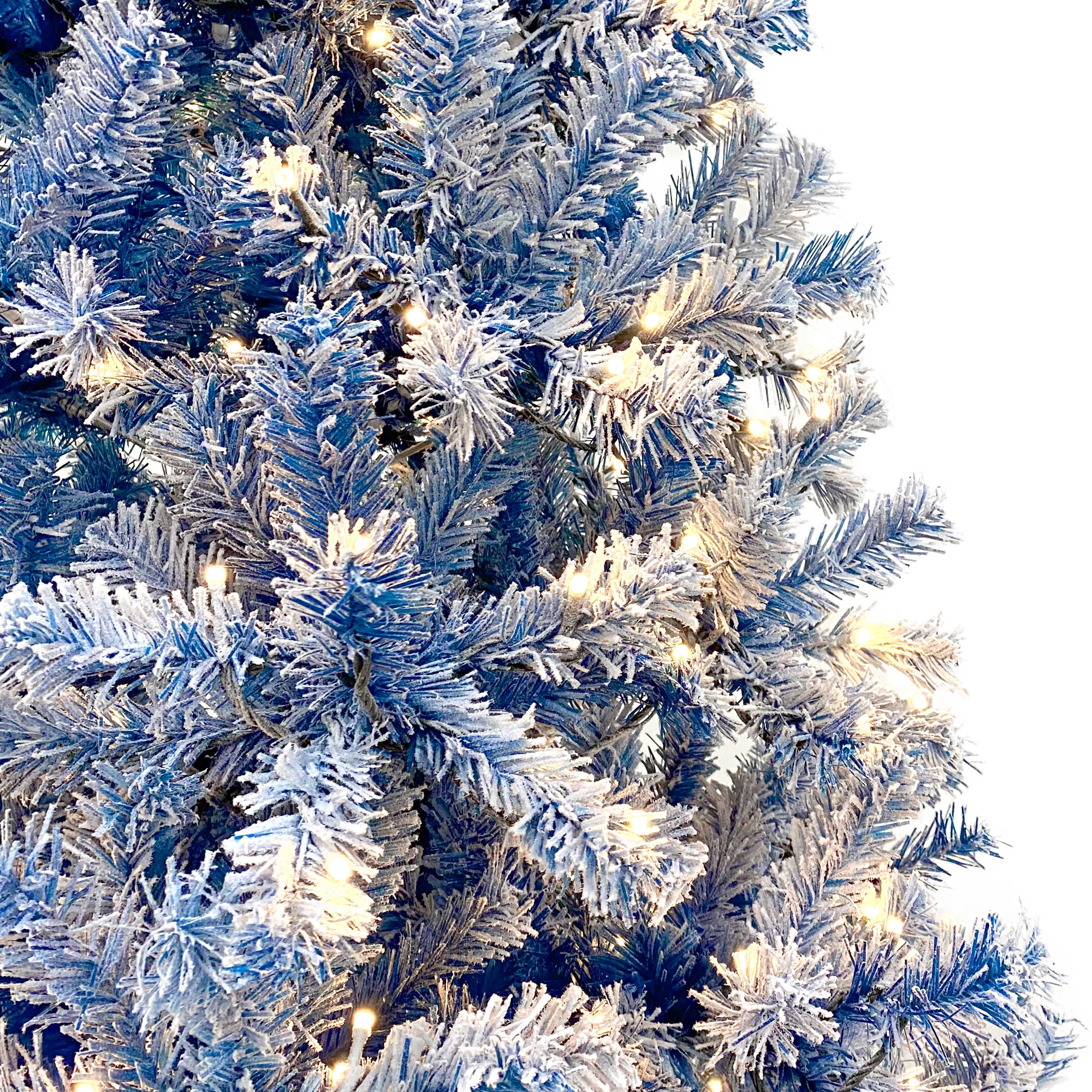 6FT Pre-Lit Hinged Artificial Fir Chritmas Tree, Snow Flocked Artificial Holiday Christmas Tree w/750 Branch Tips