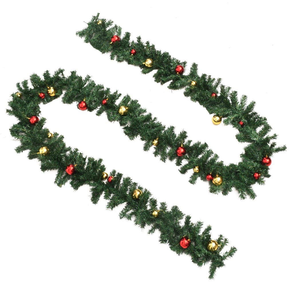 Christmas Garland Decorated with Baubles 16.4'