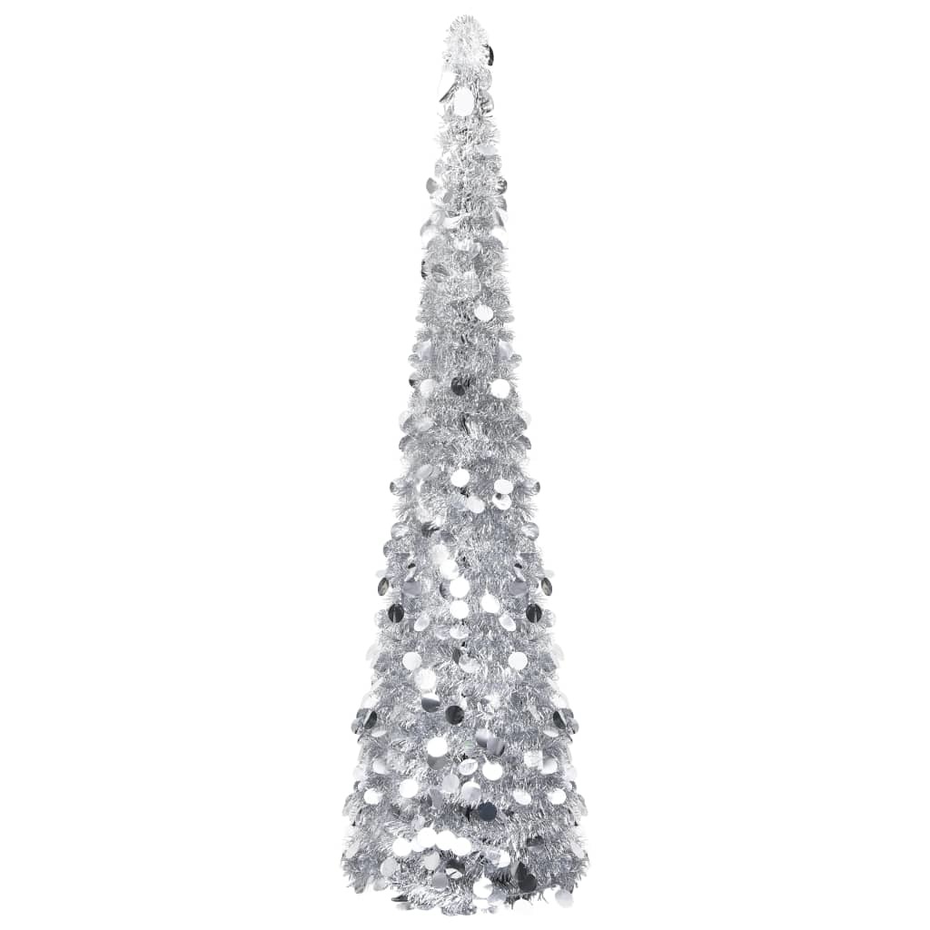 Pop-up Artificial Christmas Tree Silver 59.1" PET