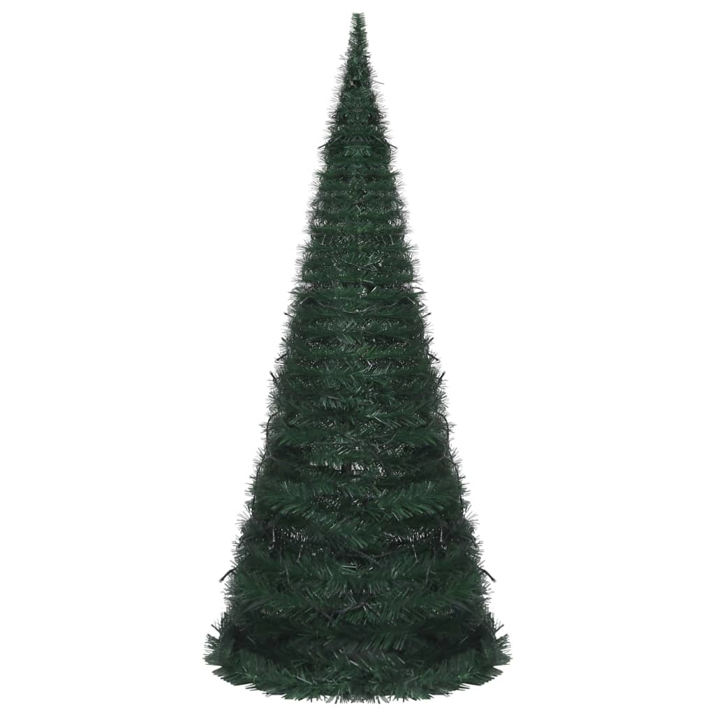 Pop-up String Artificial Christmas Tree with LED Green 82.7"