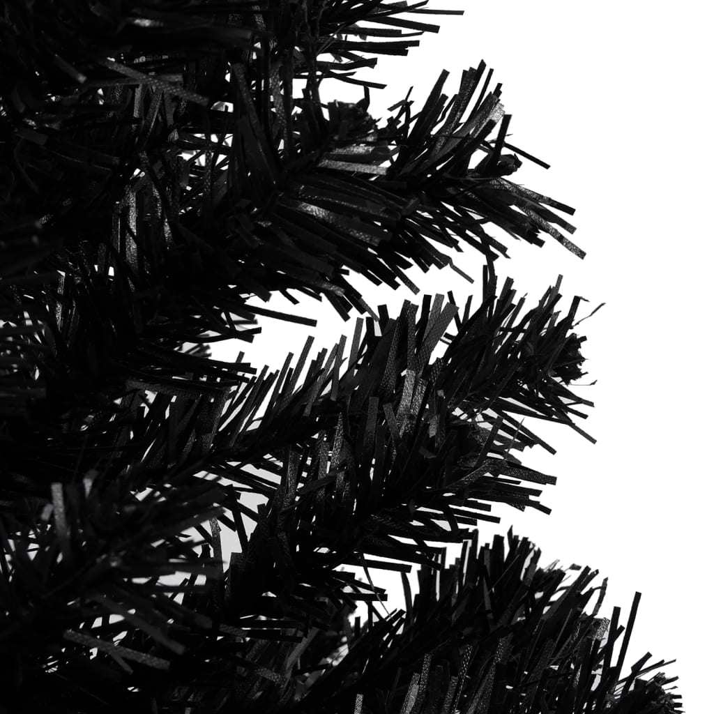 Artificial Christmas Tree with LEDs&Ball Set Black 47.2" PVC (329179+330097)
