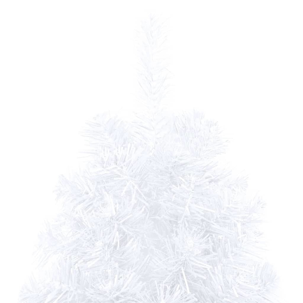 Artificial Half Christmas Tree with LEDs&Ball Set White 70.8"