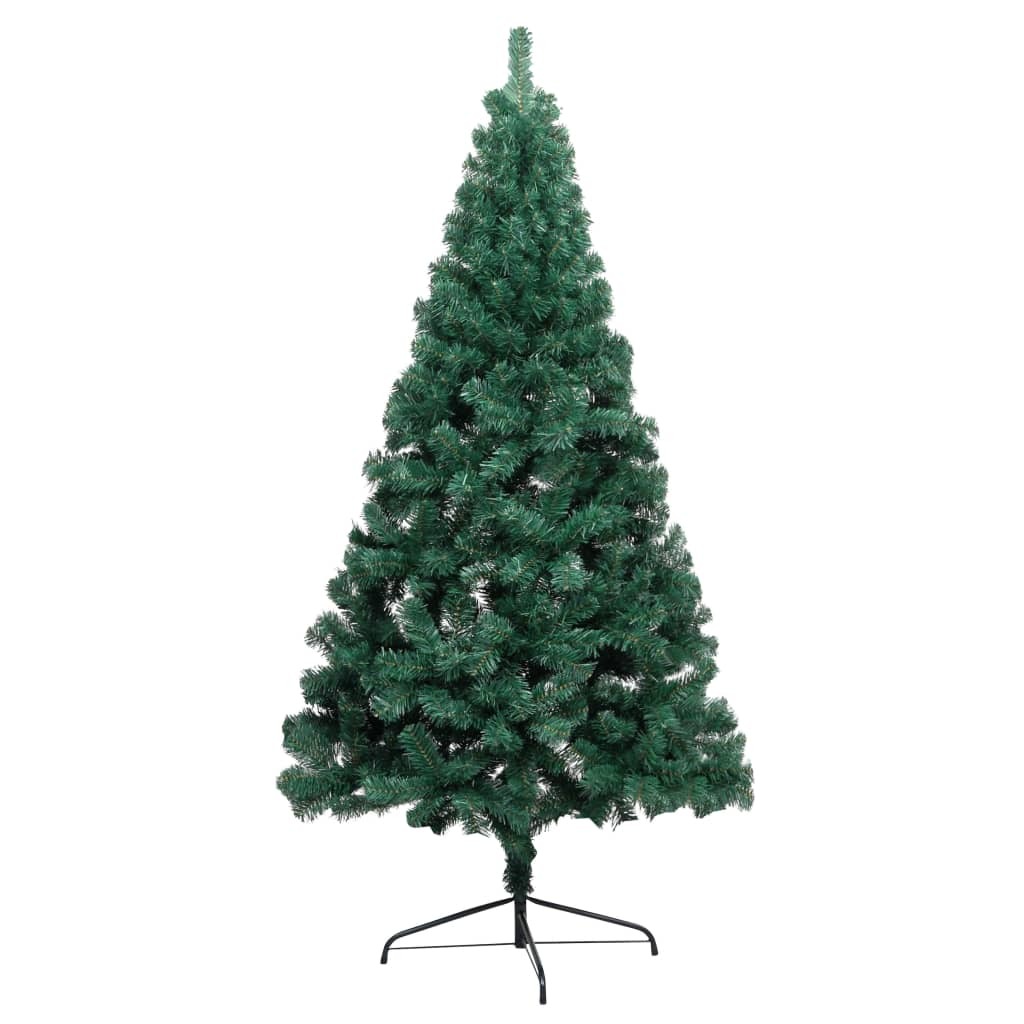 Artificial Half Christmas Tree with LEDs&Ball Set Green 70.9"