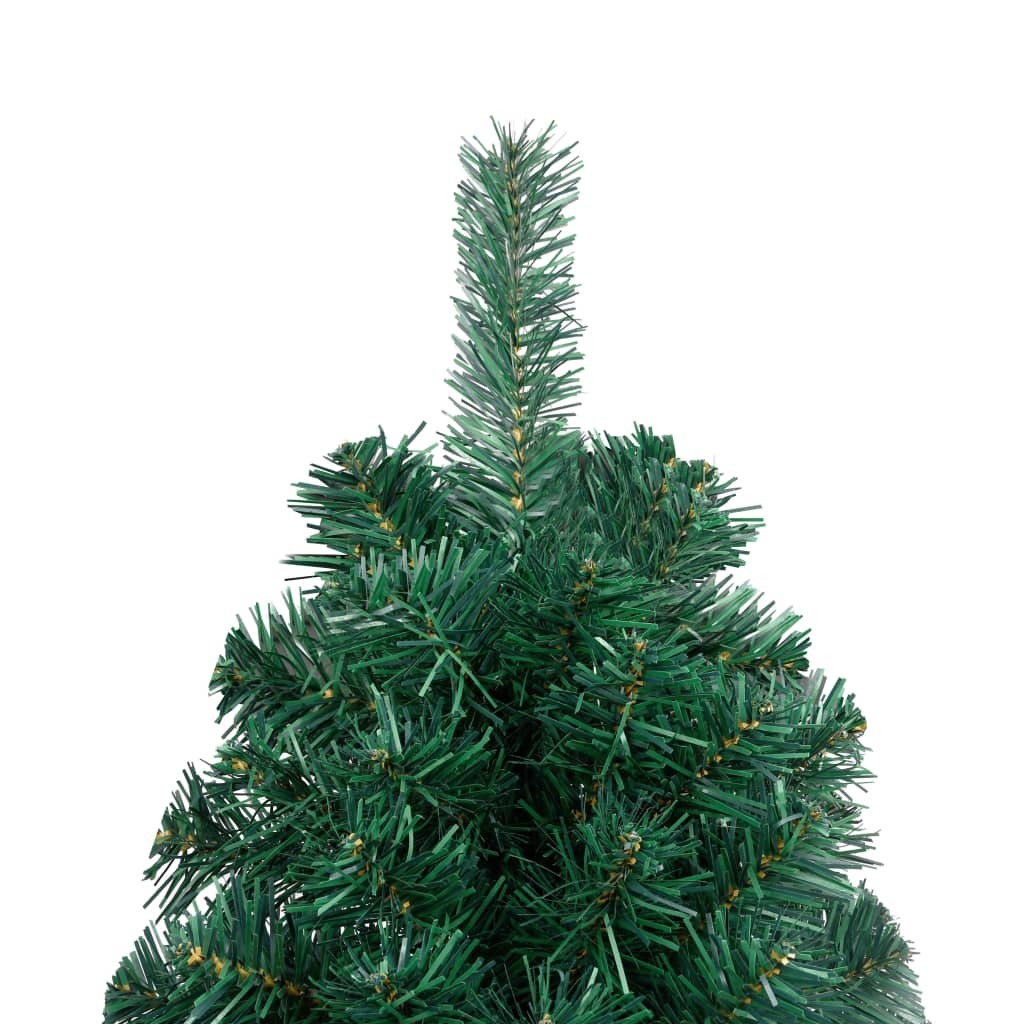 Artificial Half Christmas Tree with LEDs&Ball Set Green 70.9"