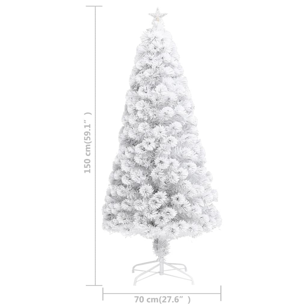 Artificial Christmas Tree with LED White 59.1" Fiber Optic