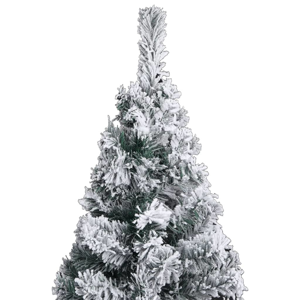 Slim Christmas Tree with LEDs&Ball Set&Flocked Snow Green 47.2"