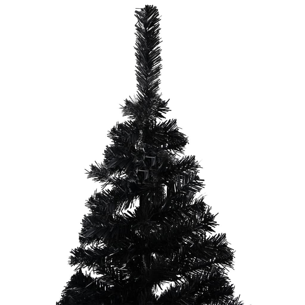 Artificial Christmas Tree with LEDs&Ball Set Black 47.2" PVC (329179+330095)