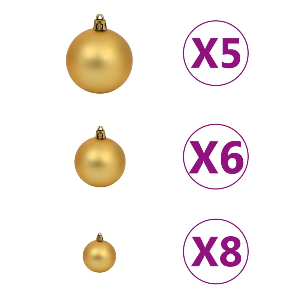 Artificial Christmas Tree with LEDs&Ball Set Black 47.2" PVC (329179+330095)