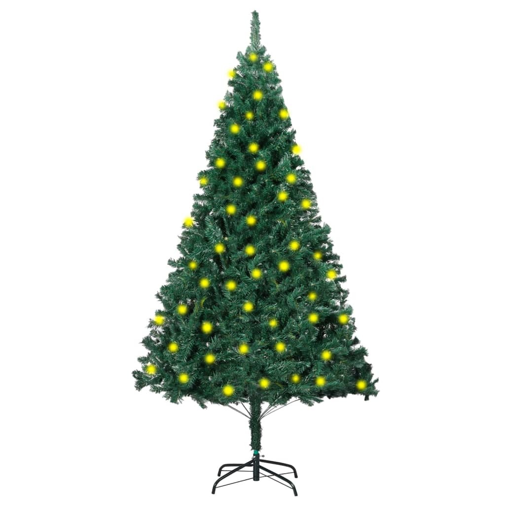 Artificial Christmas Tree with LEDs&Thick Branches Green 70.9"