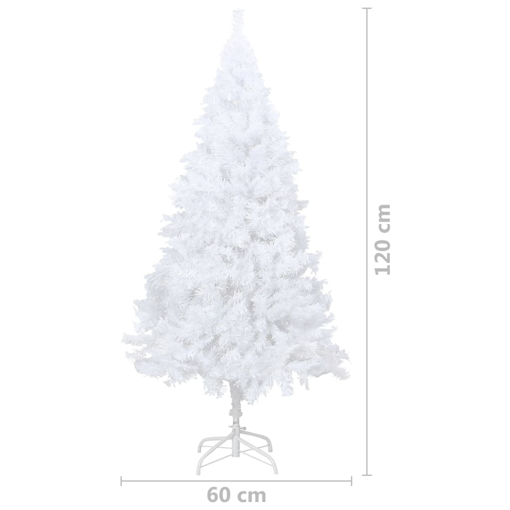 Artificial Christmas Tree with LEDs&Thick Branches White 47.2"
