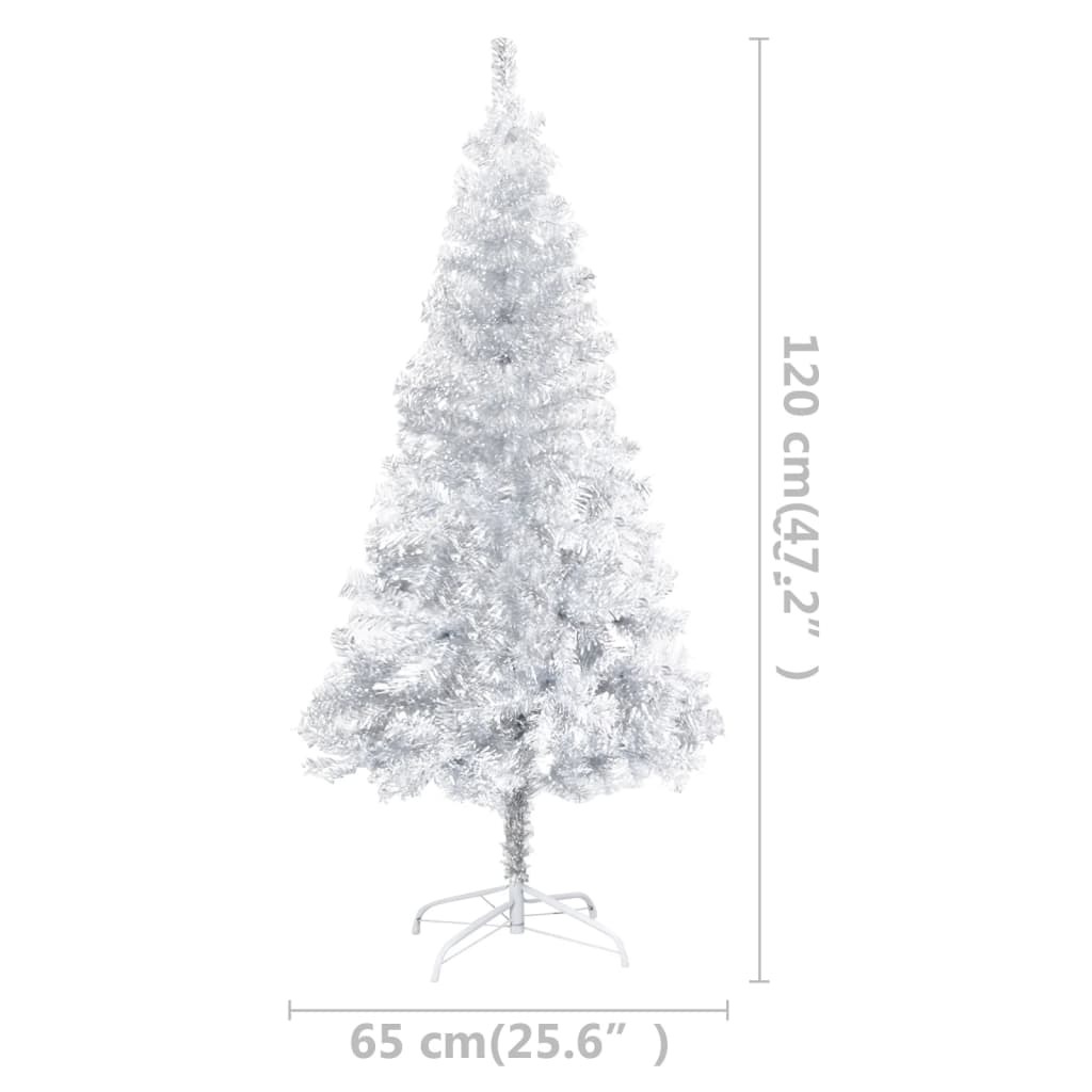 Artificial Christmas Tree with LEDs&Stand Silver 47.2" PET (329187+330046)