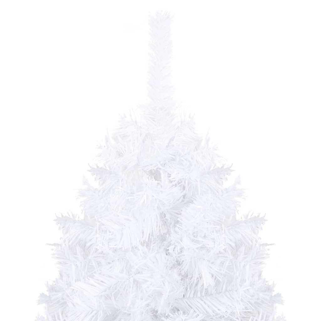 Artificial Christmas Tree with LEDs&Thick Branches White 59.1"