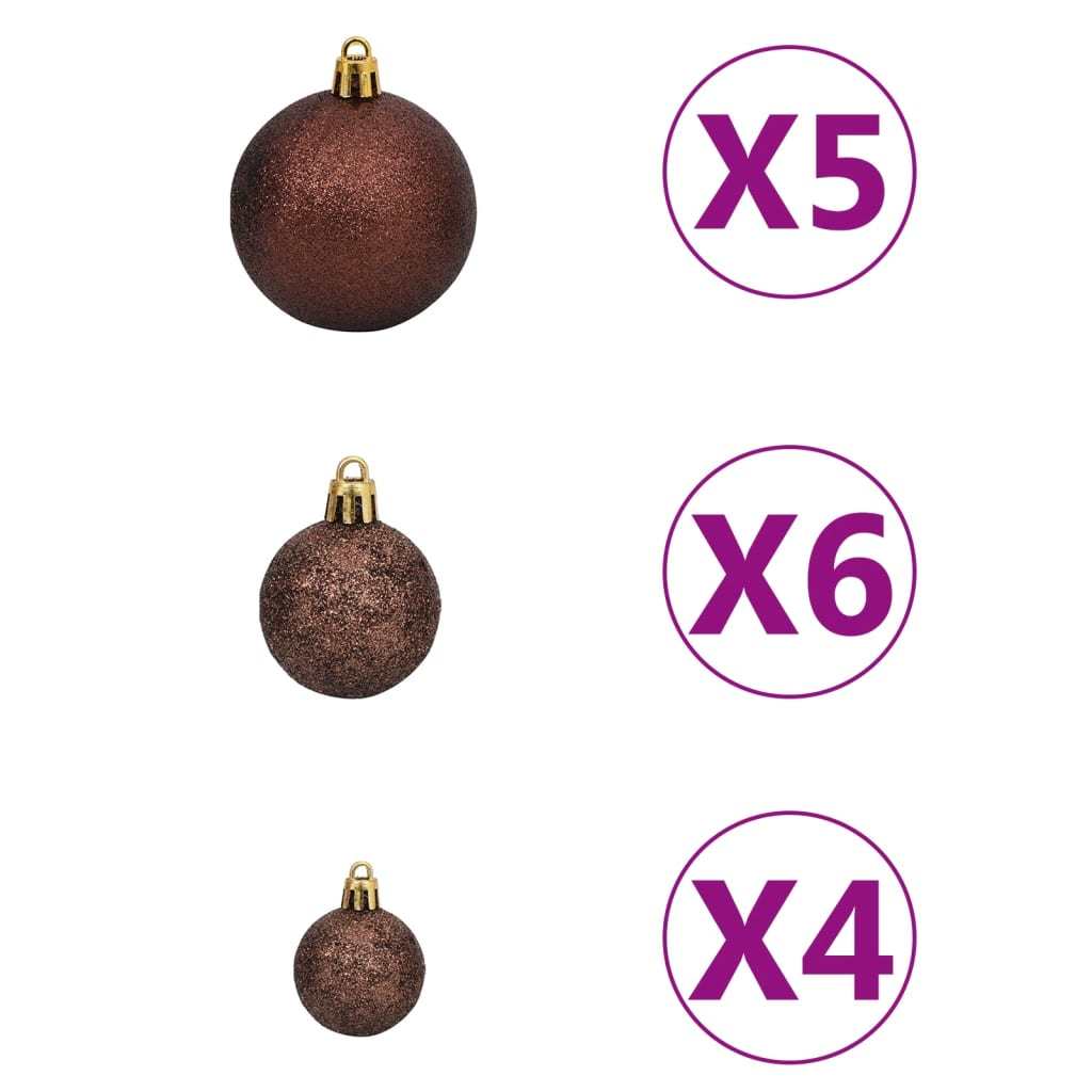 Artificial Christmas Tree with LEDs&Ball Set Pink 47.2" PVC (329177+330095)