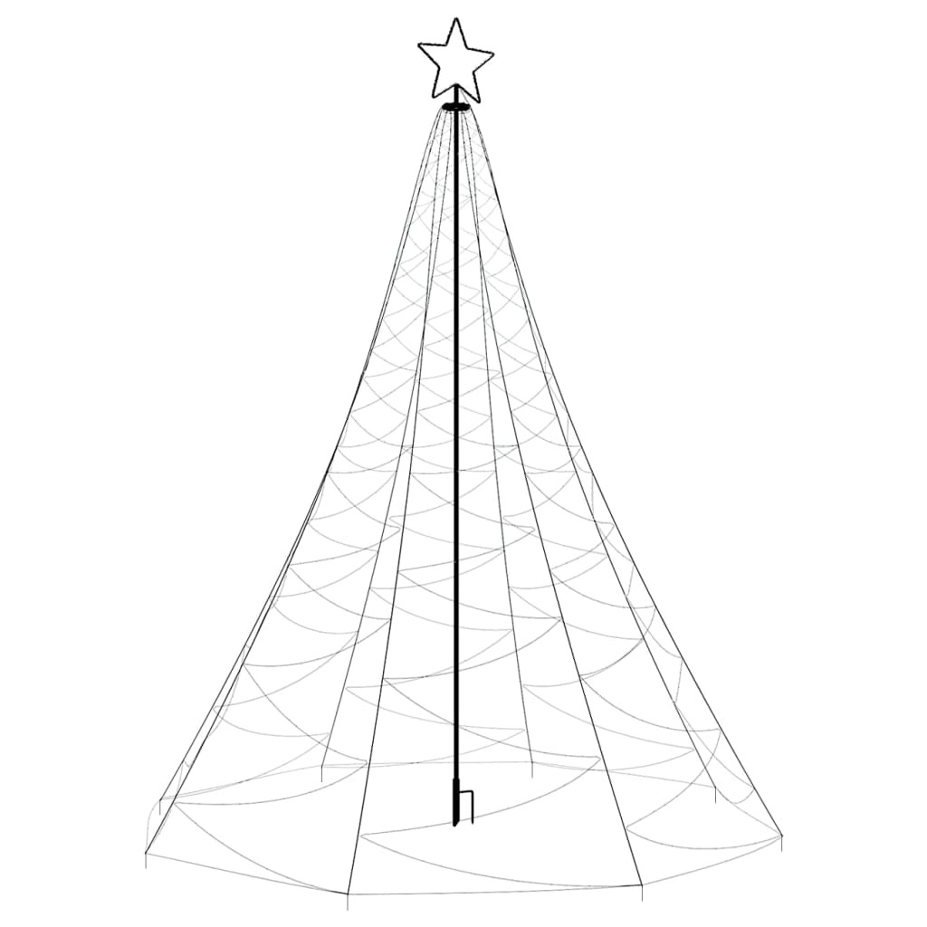 Christmas Tree with Metal Post 1400 LEDs Warm White 16.4'