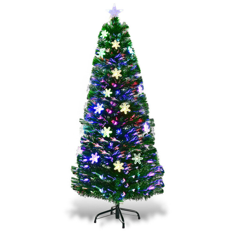 3 / 4 / 5 / 6 Feet LED Optic Artificial Christmas Tree with Snowflakes