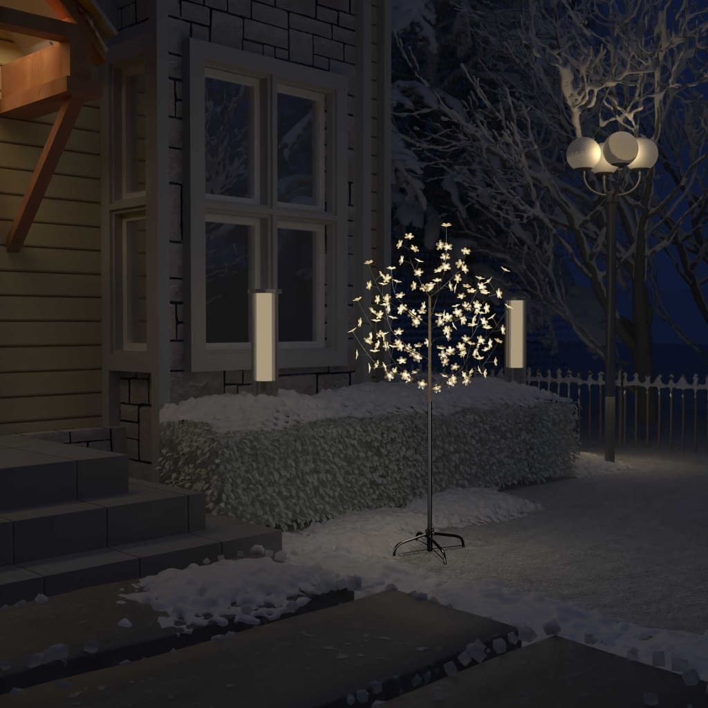 Christmas Tree 120 LEDs Warm White Light Cherry Blossom 59.1"