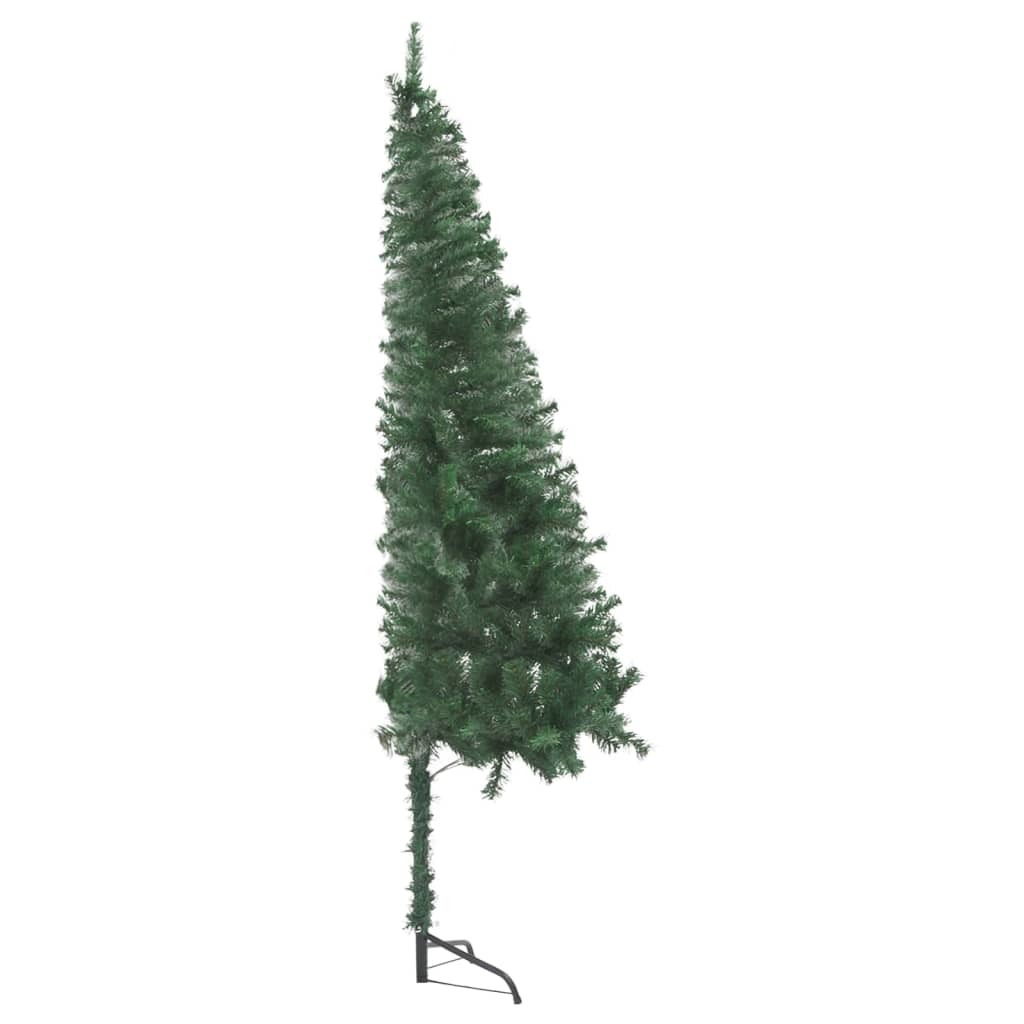 Corner Artificial Christmas Tree LEDs&Ball Set Green 59.1" PVC