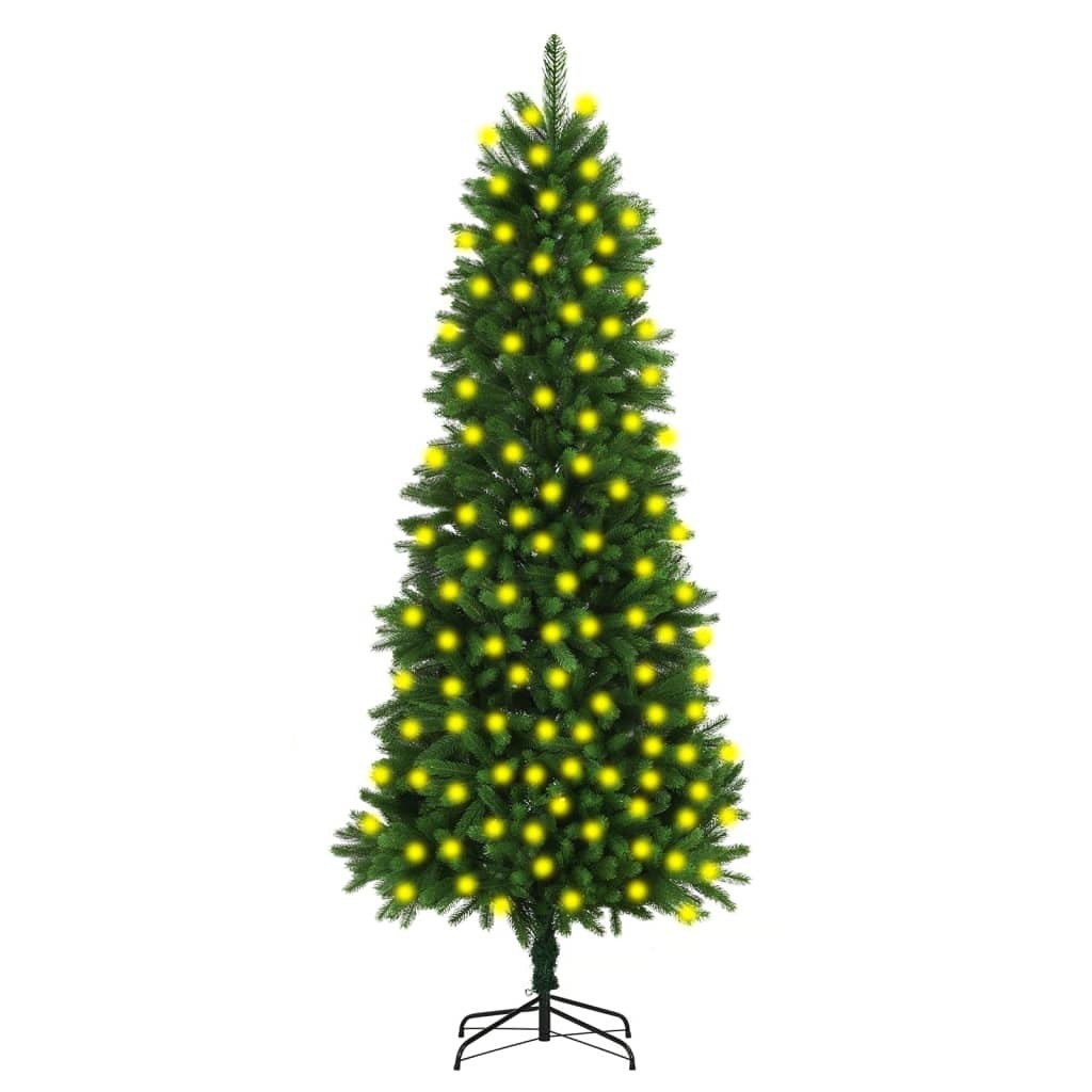 Artificial Christmas Tree with LEDs 94.5" Green