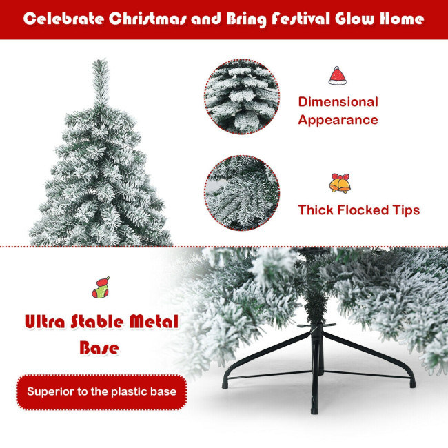 6 Feet Snow Flocked Artificial PVC Christmas Tree
