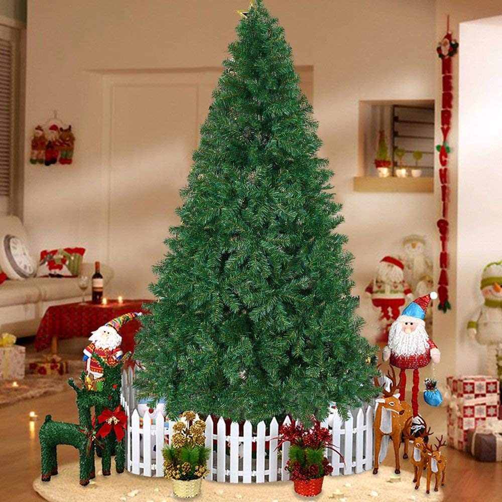 10' Premium Spruce Christmas Tree W/Metal Stand, Green