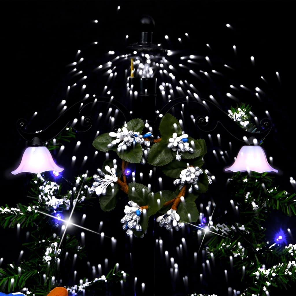Snowing Christmas Tree with Umbrella Base Blue 29.5" PVC