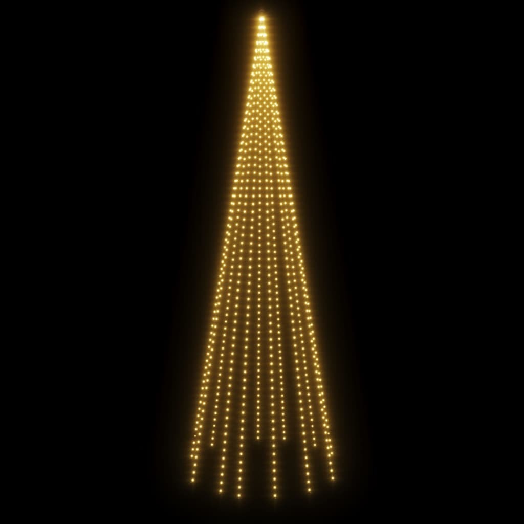 Christmas Tree on Flagpole Warm White 732 LEDs 196.9"