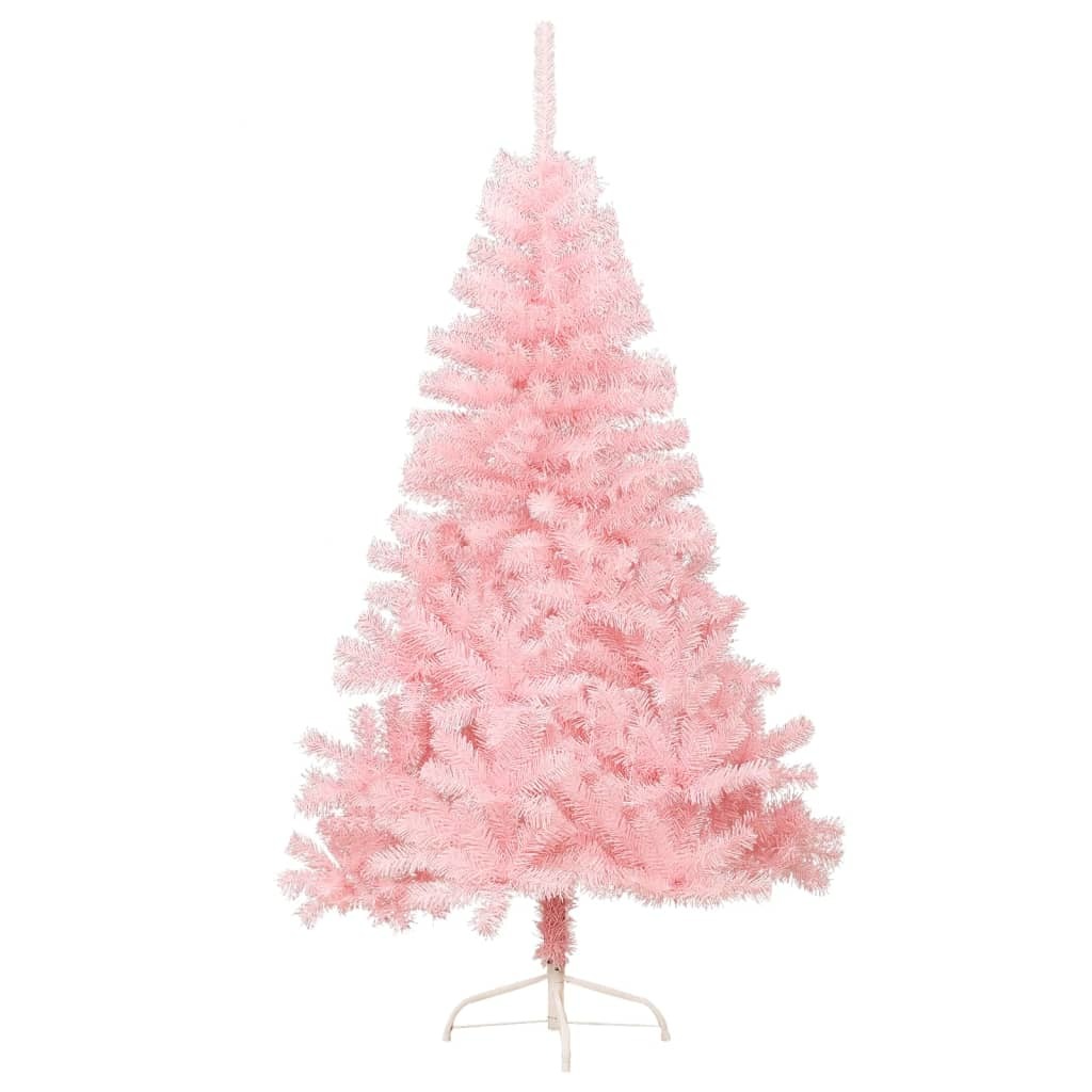 Artificial Half Christmas Tree with Stand Pink 70.9" PVC