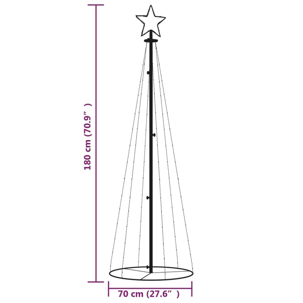Christmas Cone Tree Cold White 108 LEDs 27.6"x70.9"